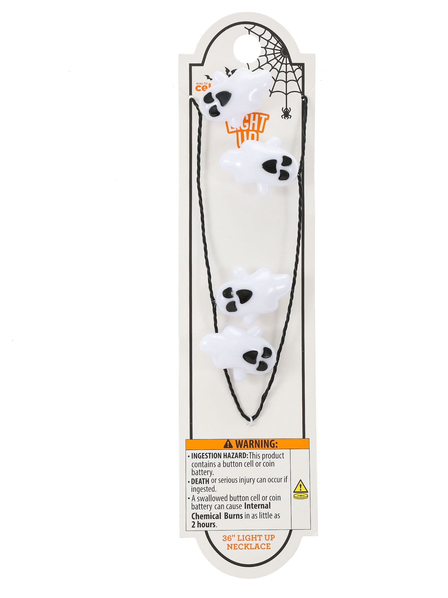 Way to Celebrate Ghost Light-Up Halloween Necklace, 1 Piece