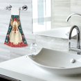 thumbnail image 6 of Haosy 2 Pack Kitchen Wash Cloths with Hanging Loops Absorbent Absorbent Quick Drying Hand Towels, Reindeer Dressed As Santa Claus, 6 of 7