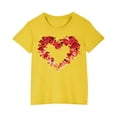 thumbnail image 2 of Piuwrlz T-Shirts Tops for Kids Girls Short Sweatshirt Sleeve Printed Loose Round Neck Blouses T Shirt Top Yellow Size 5 Years, 2 of 3