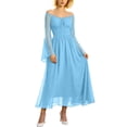 thumbnail image 6 of YuXingFu Gothic Dresses for Women Renaissance Dress With Pocket Court Style Long Sleeved Long Dress Sky Blue XL, 6 of 9