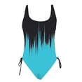 thumbnail image 4 of Tops de Bikini para las Mujeres Multicolor Gradiente Impresión de Color, Trasero Corte Sling Pieza Traje de Baño para la Playa, Piscina Y Regalos de Vacaciones, 4 of 6