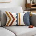 thumbnail image 4 of Bohemian Embroidered Cushion Cover, Velvet Throw Pillow Case With Tassels, Decorative Boho Pillow Cover For Sofa, Bed, Living Room, And Home Decor, 4 of 7