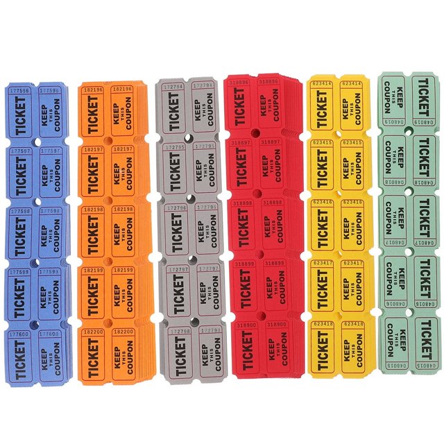 EIGTHTAIL 600 Pcs Billets de Tombola de Carnaval pour Festivals Billets de Tombola Double Rouleau Billets de Tombola Événements Billet Simple Rouleau pour Jeux Usage Universel