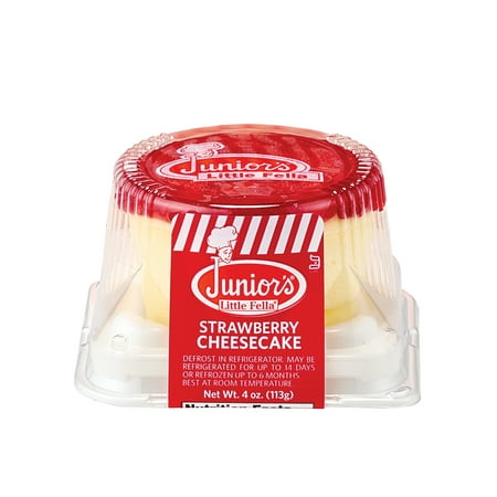 Junior's Little Fellas Strawberry Topped New York Style Cheesecake, 4 oz, Frozen
