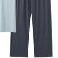 thumbnail image 5 of Zekutng Two Piece Sets for Men Casual Solid Color Round Neck Button down Short Sleeved Shirt Loose Waist Long Pants Set,Sizes L-4XL, 5 of 5