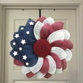 thumbnail image 3 of DELESYS 13.78in American Flag Wreath for Independence Day July Fourth Door Garland Patriotic Wall Decor Decorative Wreath for Home Present, 3 of 9