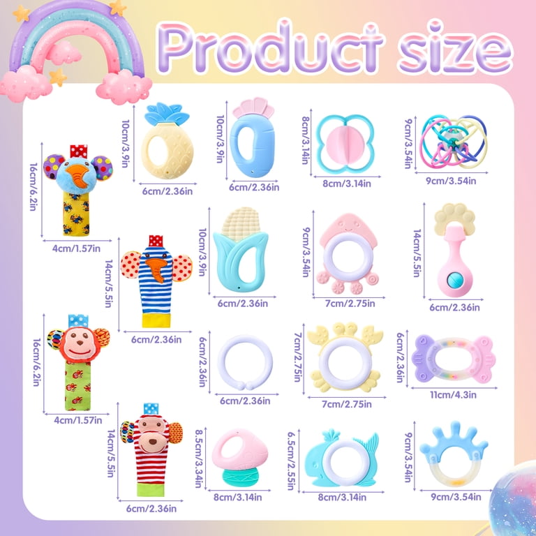 Kaboer Baby Rattles 16-Piece Set, Wrist & Foot photo 2