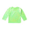 thumbnail image 3 of Kids Girls Metallic T-Shirt Long Sleeve Loose Tops Jazz Hip Hop Dancewear Child, 3 of 7
