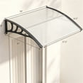 thumbnail image 5 of FENGFAN 39"x30" Modern Polycarbonate Window Door Awning UPF50+ Waterproof Windproof Gray with Aluminum Reinforced Bars 1-Pack, 5 of 7
