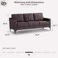 thumbnail image 2 of Serta Hemsworth Mid-Century Modern Style Sofa, Charcoal Faux Suede, 2 of 9