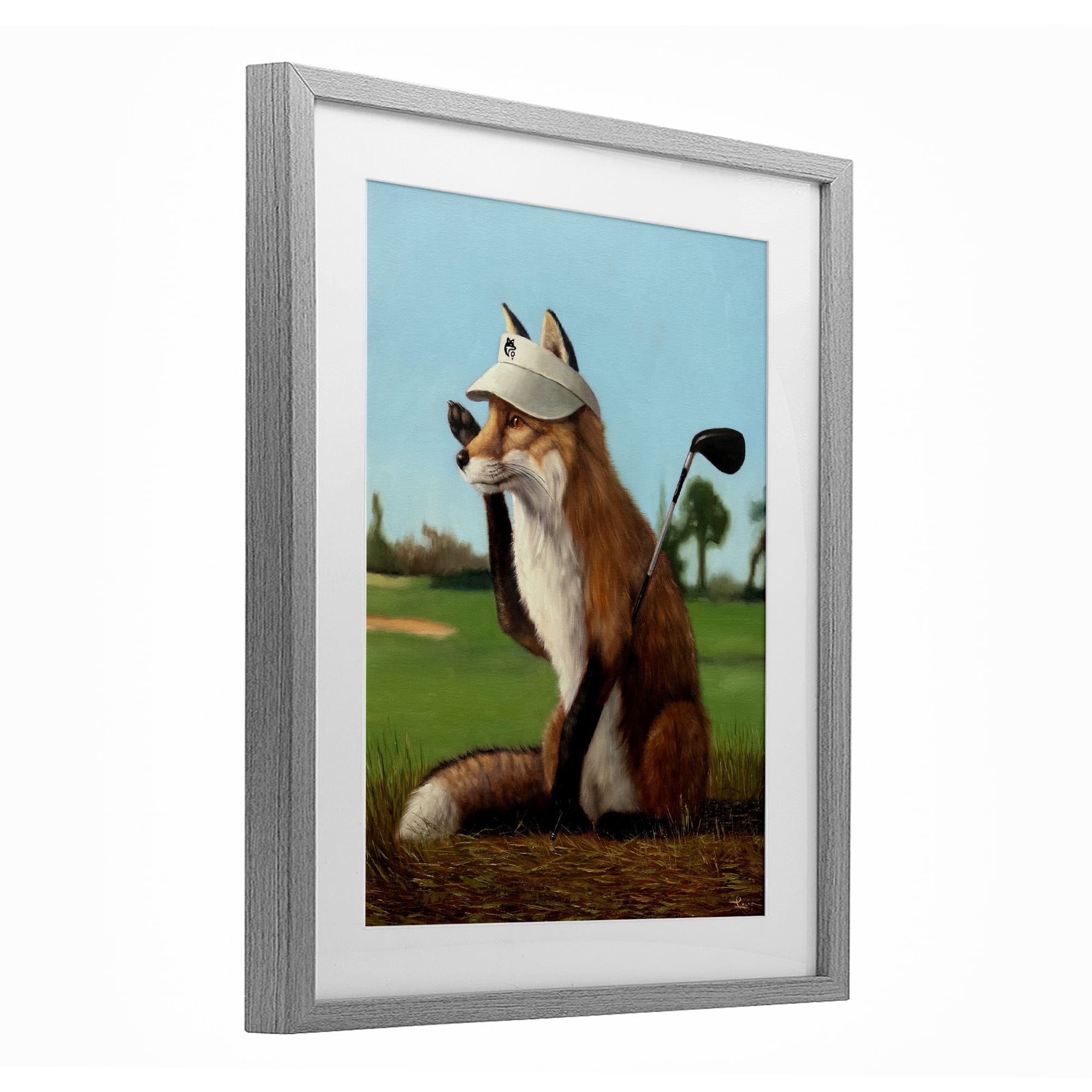Stupell Industries Fox Drive Golfer Gray Framed Print Under Glass, design by Lucia Heffernan