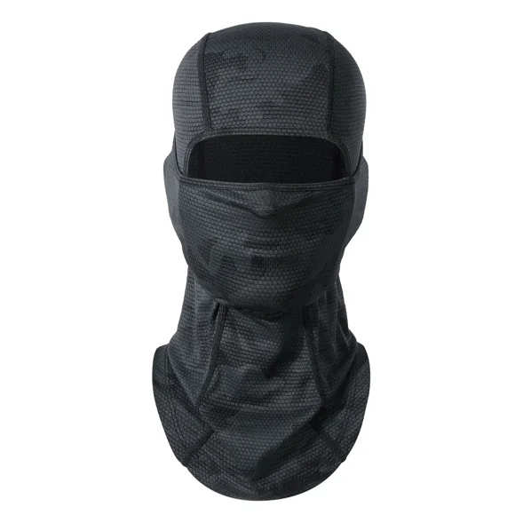 Camo Quick-drying Balaclava Sport Full Face Mask Cool Breathable Tactical Beanies Hood Cap Windproof Ski Neck Cover Helmet Liner Black