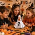 thumbnail image 4 of 7 Inch Ghost Theme Desk Goose Outfits, Mini Desktop Goose Cosplay Dress, Party Desk Goos Outfits,White,7in, 4 of 5