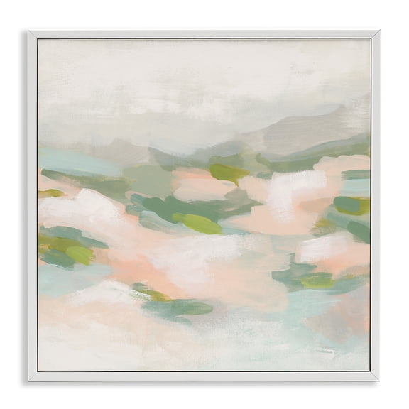 Stupell Industries Contemporary Pastel Nature Landscape White Framed Giclee Art, 17 x 17, by June Erica Vess