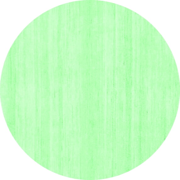 Ahgly Company Indoor Round Solid Emerald Green Modern Area Rugs, 6' Round