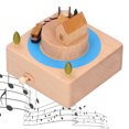 thumbnail image 2 of Caja de música de madera de haya, regalo giratorio, regalo de cumpleaños, decoración, colección artesanal, 2 of 14