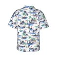 thumbnail image 3 of Uemuo Hawaii Palms Printed Regular Fit Short Sleeve Casual Hawaiian Shirt for Men,Aloha shirt,Tropical shirt,Floral print shirt,Vacation Beach shirt-, 3 of 9