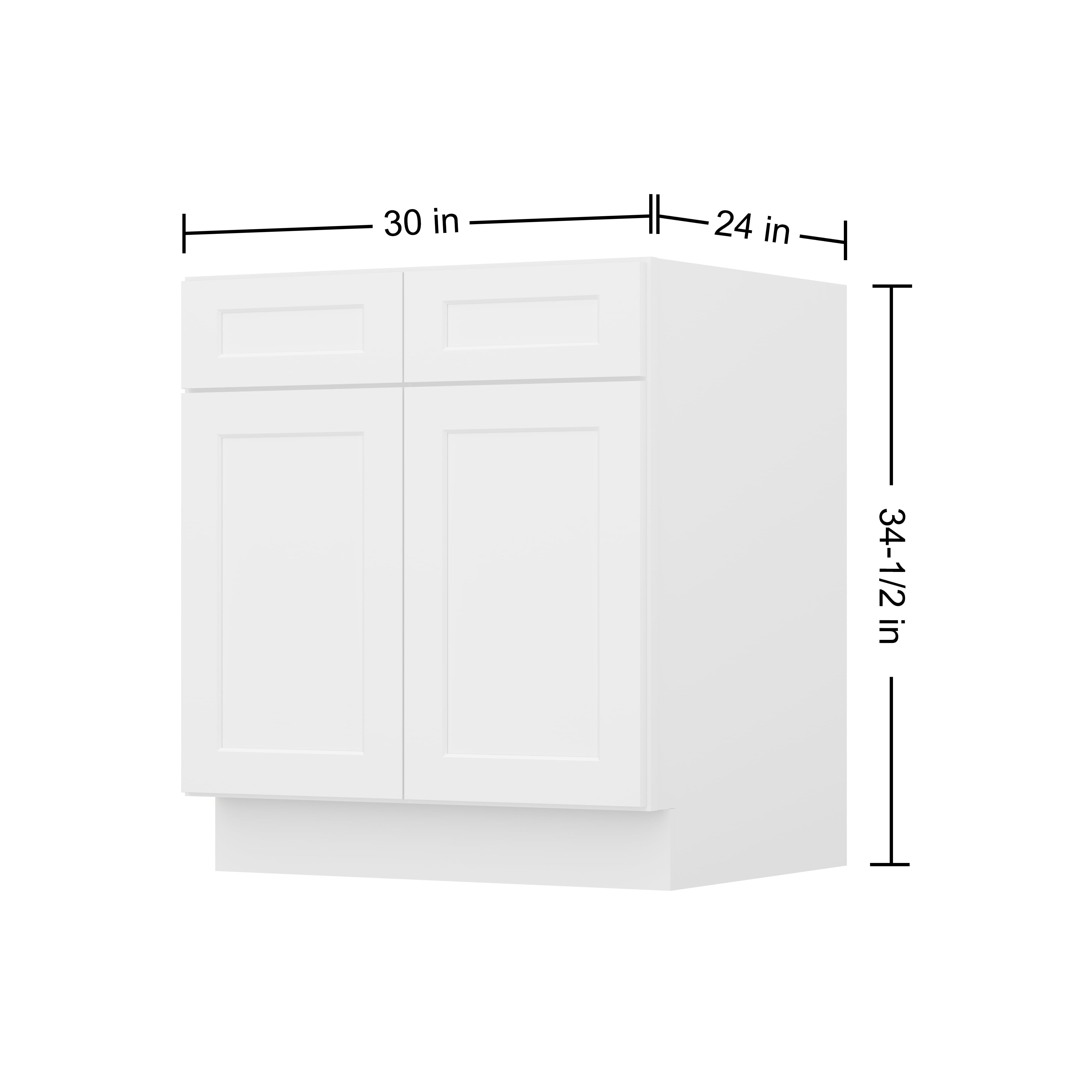 Furinno Shaker Sink Bases Kitchen Cabinet, Ready to Assemble, 24 D x 30 W x 34.5 H, White