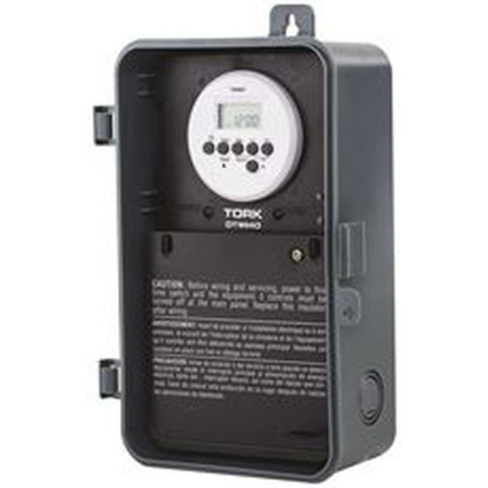 Tork Digital Water Heater Time Switch With Push Button, Double Pole