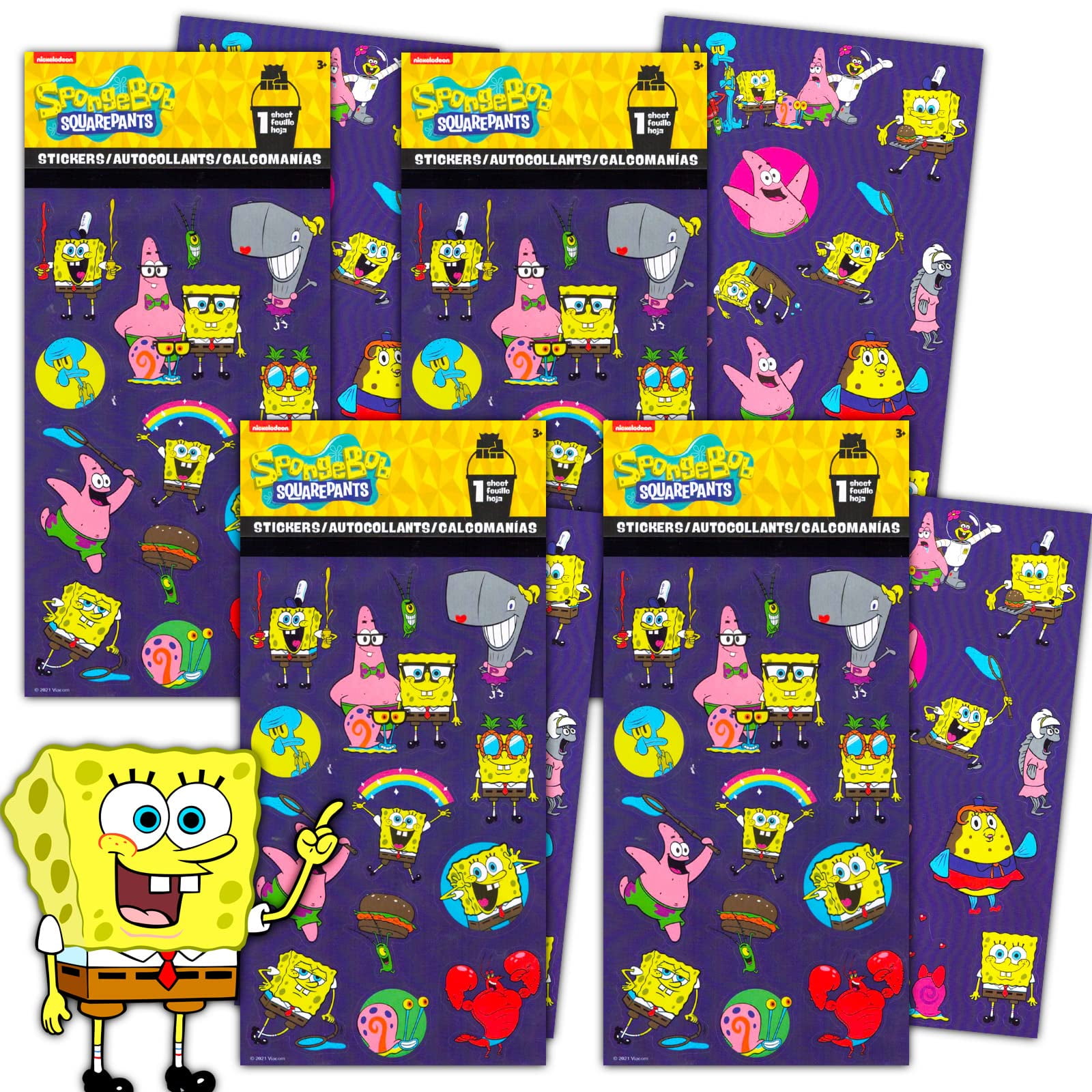 Spongebob Squarepants Stickers for Kids Bundle Set with 100 Spongebob