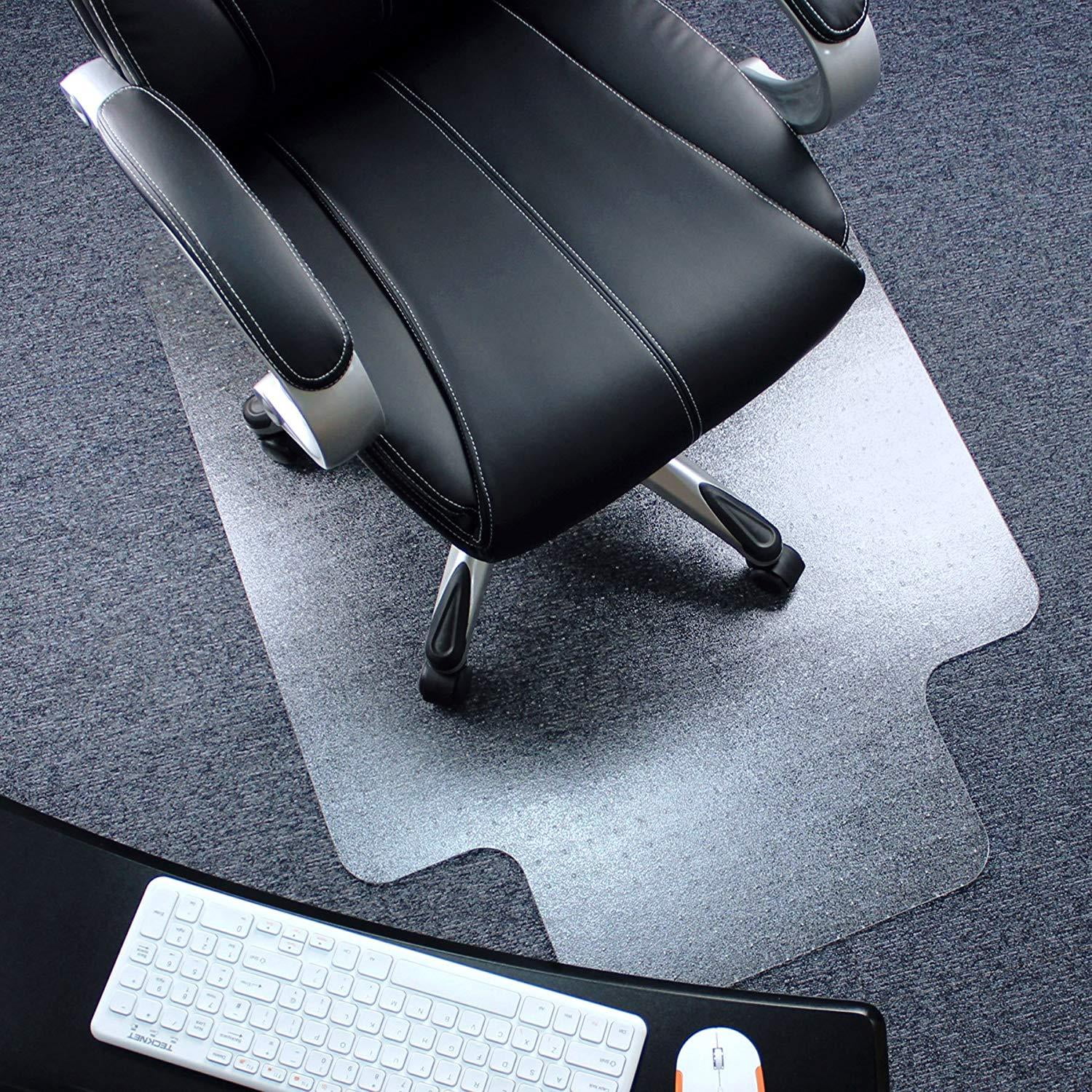 36" x 48" Home Office Chair PVC Floor Mat Studded Back with Lip for Pile Carpet 