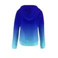 thumbnail image 5 of Scyoekwg Gradient Hoodies for Women Long Sleeve Hooded Sweatshirts Button Collar Drawstring Hoodies Casual Fall Fashion Pullover with Pocket (Blue,L), 5 of 6