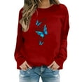 thumbnail image 2 of Fall Savings Clearacne Sweatshirt for Women Women's Butterfly Print Casual Fashion Sweatshirt Top, 2 of 4
