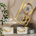 thumbnail image 3 of 3-in-1 Entronix Bundle for iPhone 16 Pro Max, Glossy Magnetic Clear Case 2 Screen Protector, Gold, 3 of 7