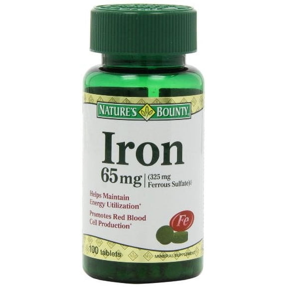 Nature's Bounty Iron 65 mg Tablets 100 Tablets Each