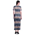thumbnail image 3 of Moomaya Long Bodycon Maxi Dress For Womens Short&nbsp;Sleeve V neck Printed Jersey T-shirt Dress, 3 of 6