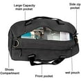 thumbnail image 6 of RIBONGZ Sports Gym Bag Travel Duffel Bag Waterproof Weekender Overnight Tote Carry on Bag with Wet Pocket & Shoes Compartment for Men Women Lightweight Adjustable Strap Black, 6 of 7