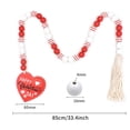 thumbnail image 2 of nvzhuang Valentines Day Wooden Bead Garland Tiered Tray Decor Garland Beads with Heart Tags Hanging Wall Decor, 2 of 8