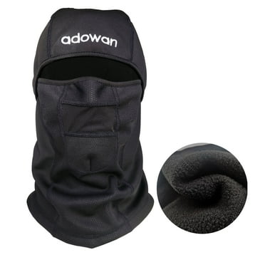 Adowan Winter Balaclava Ski Mask, Windproof Fleece Thermal Breathable Face Mask for Men & Women, Cold Weather Gear Full Face Cover for Skiing, Cycling&Snowboarding Outdoor Sports, Black