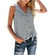 thumbnail image 1 of Camiseta sin mangas con botones a rayas y cuello en V para combinar con todo el verano para mujer Pompotops lopia996769, 1 of 8