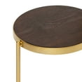 thumbnail image 3 of Kate and Laurel Fields Tri-Level Metal Plant Stand, Walnut Brown and Gold, Decorative Hinged Tray Stand Display, 3 of 6