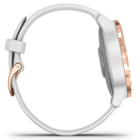 Garmin vívoactive® 4S Rose Gold Stainless Steel Bezel with White Case and Silicone Band