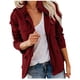 thumbnail image 2 of Pntutb Moda Mujer Camiseta de manga larga Frente abierto Prendas de abrigo sueltas Blusa sólida Abrigo Tops Blusa con cremallera Liquidación Pntutb Pntutb-5653, 2 of 5