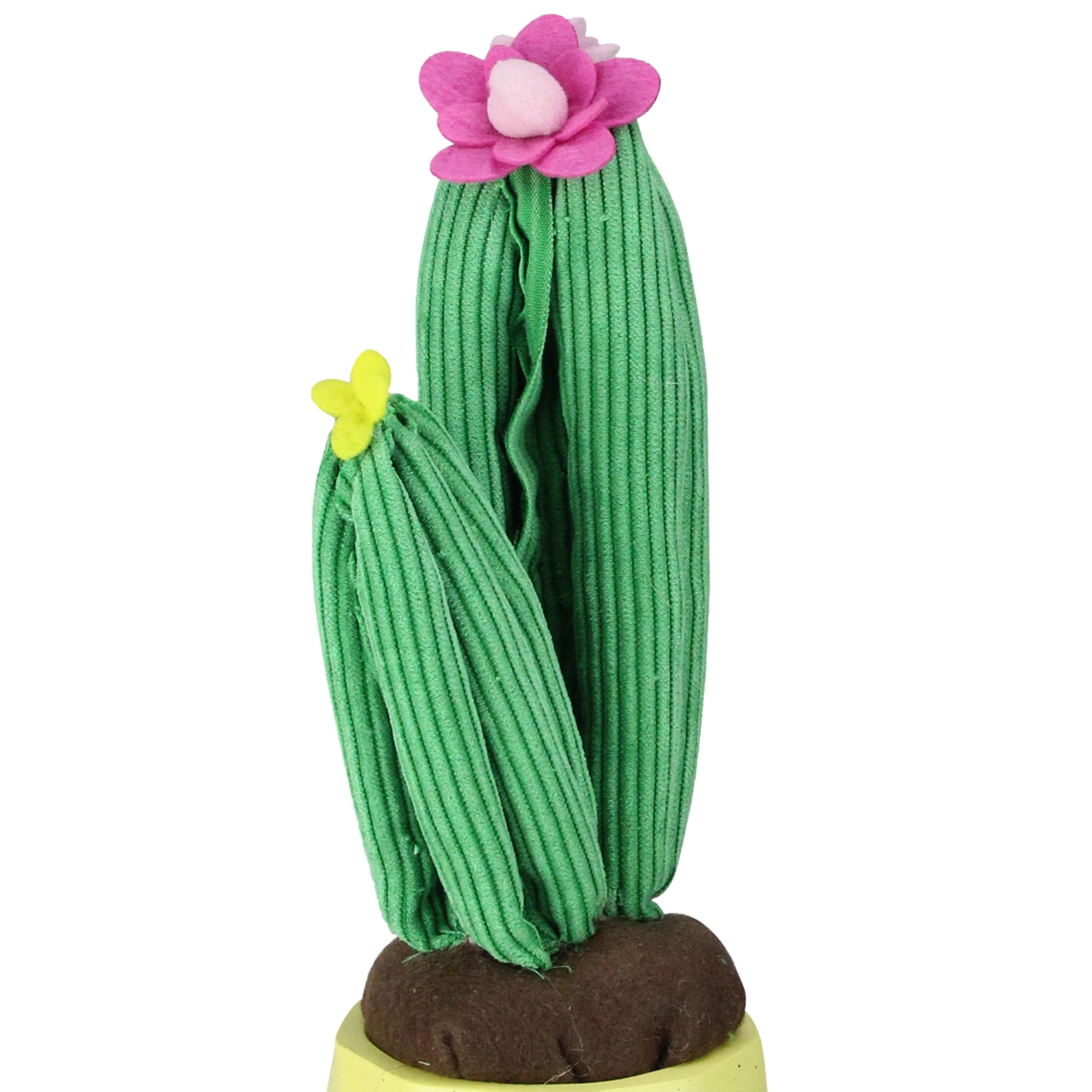 Northlight 10.5" Plush Dual Cactus Artificial Potted Plant Table Top Decoration - Green/Yellow