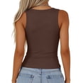thumbnail image 4 of Stichou Tank Tops for Women 2026 Scoop Neck Ribbed Sleeveless Top Casual Summer Spring Basic Slim Fitted Knit Cami Tee Shirts Mint Green M, 4 of 4