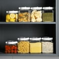 thumbnail image 3 of GadgetVLot Food Storage Box Transparent Whole Grains Flour & Sugar Moisture-Proof Press Airtight Lid Sealed Jar, 3 of 16
