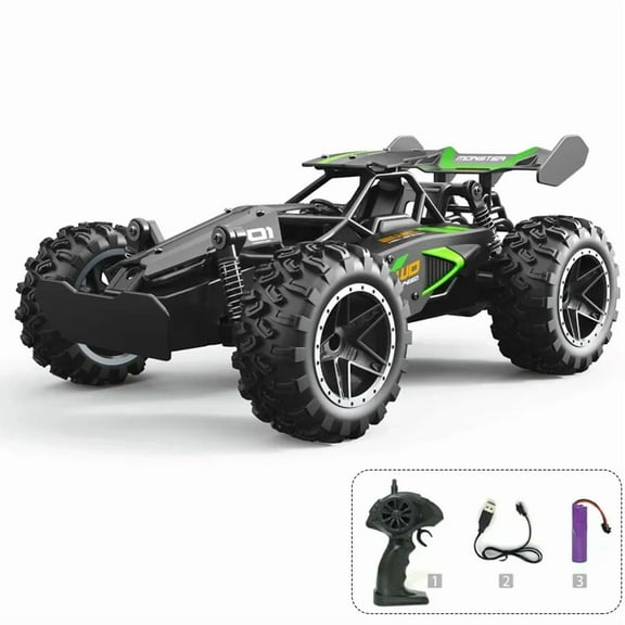 4WD Off-Road RC Car Funtogether Toys, 1:18 Scale High-Speed All-Terrain Remote Control Car for Kids Boys