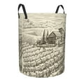 thumbnail image 2 of Balery Vineyard Landscape Round Laundry Basket with Handles Waterproof Freestanding Laundry Hamper for Clothes Toys in the Dorm and Family-Small, 2 of 8