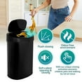 thumbnail image 2 of Kitchen Trash Can 13 Gallon Garbage Can, Sensor Trash Can Touchless Stainless Steel Trash Can, Brushed Dustbin 50 Liter Motion Trash Bin Metal Waste Bin with Lid for Home Bathroom Offic, Black, 2 of 7