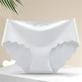 thumbnail image 2 of Womens Underwear Cotton Hipster Panties Seamless Breathable Hipster Panties No Show Stretch Ice Silk Bikini Briefs Cotton 1 Piece White Size M-2Xl Women's Panties, 2 of 7