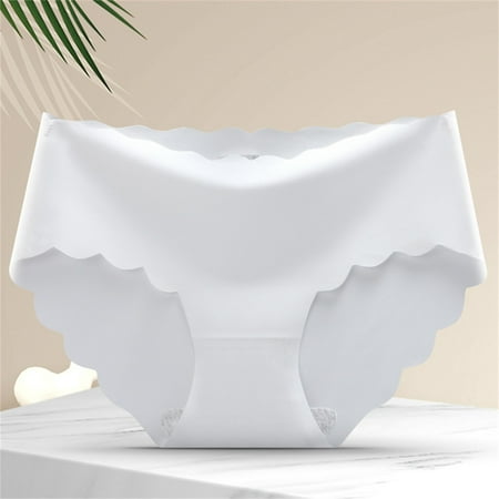White Panties for Women s Seamless Breathable Hipster Panties No Show Stretch Ice Silk Underwear Bikini Panties Underwear Briefs