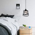 thumbnail image 4 of Juego de 2 lámparas colgantes modernas y creativas, lámpara de techo con diseño en espiral en cascada, lámpara colgante vintage de metal E27 para dormitorio y sala de estar, 20 cm (negro), 4 of 5