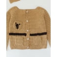 thumbnail image 4 of Woonie Handmade Crochet Full Sleeves Bear Face Detailing Sweater With Cap-Brown, 4 of 4