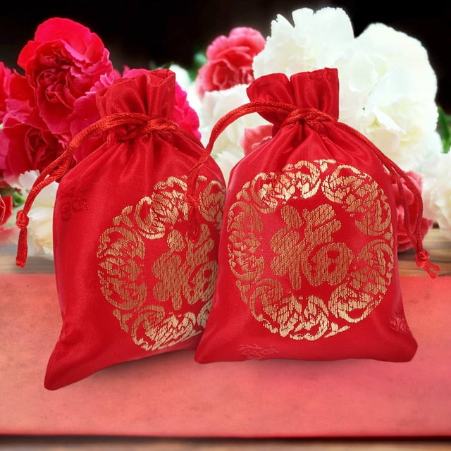 unbranded 20Ud Bolsas Para Dulces Y Regalos Con Cordón Elegante Color Rojo