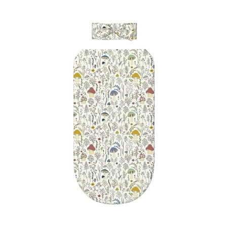 

Lafuoo Colorful Mushrooms and Plants Pattern 0-6 Months Newborn Swaddle Bag Headband Set for Girls Clothes Baby Care Products