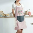 thumbnail image 4 of Clearance Apron Sleeve under $6 Women Kitchen Apron With Hand Wipe Pockets For Cooking Baking Wipeable Oil Proof Cartoon Wreath Rabbit Kitchen Nail Shop Apron, 4 of 9